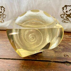 Croscill Home Nautilus Lucite Shell Toothbrush Makeup Brush Holder EUC Beach